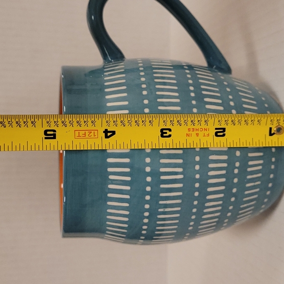 Set of 4 Gorgeous Ankara Turquoise and Orange Mugs - Picture 11 of 11